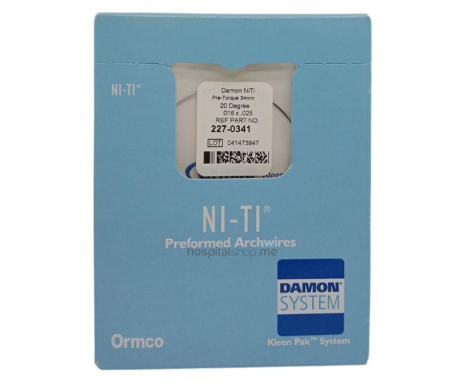 Ormco Damon Archform Copper Niti Rectangular Pre Torqued Archwire 34mm 16x25 5Pcs 227-0341