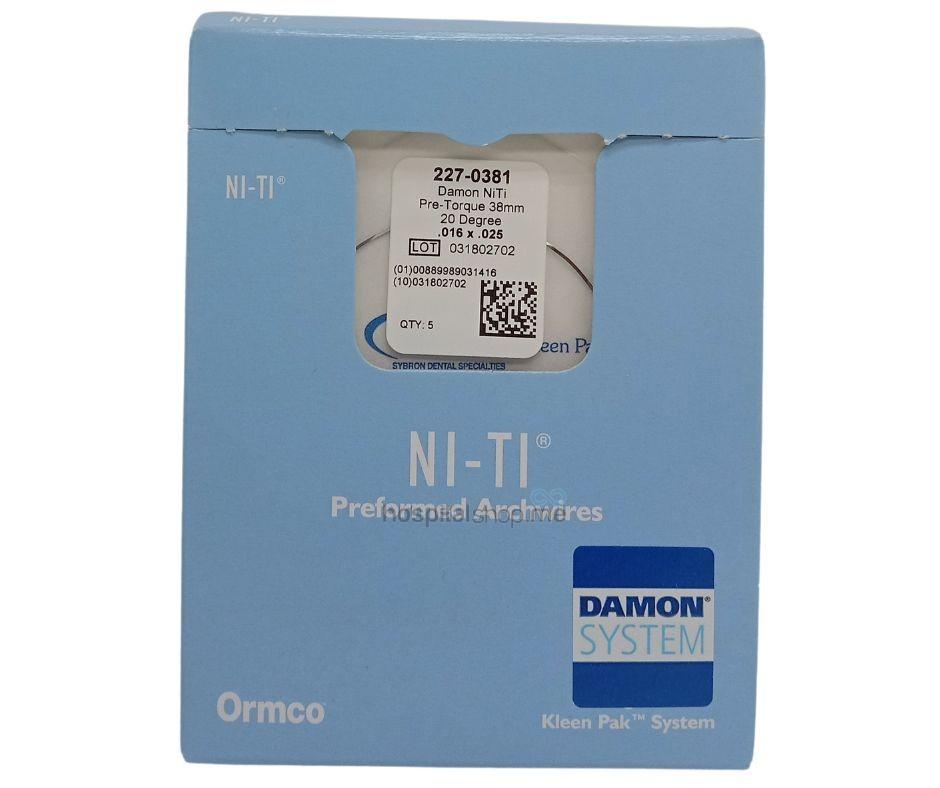 Ormco Damon Archform Copper Niti Rectangular Pre Torqued Archwire 38mm 16x25 5Pcs 227-0381