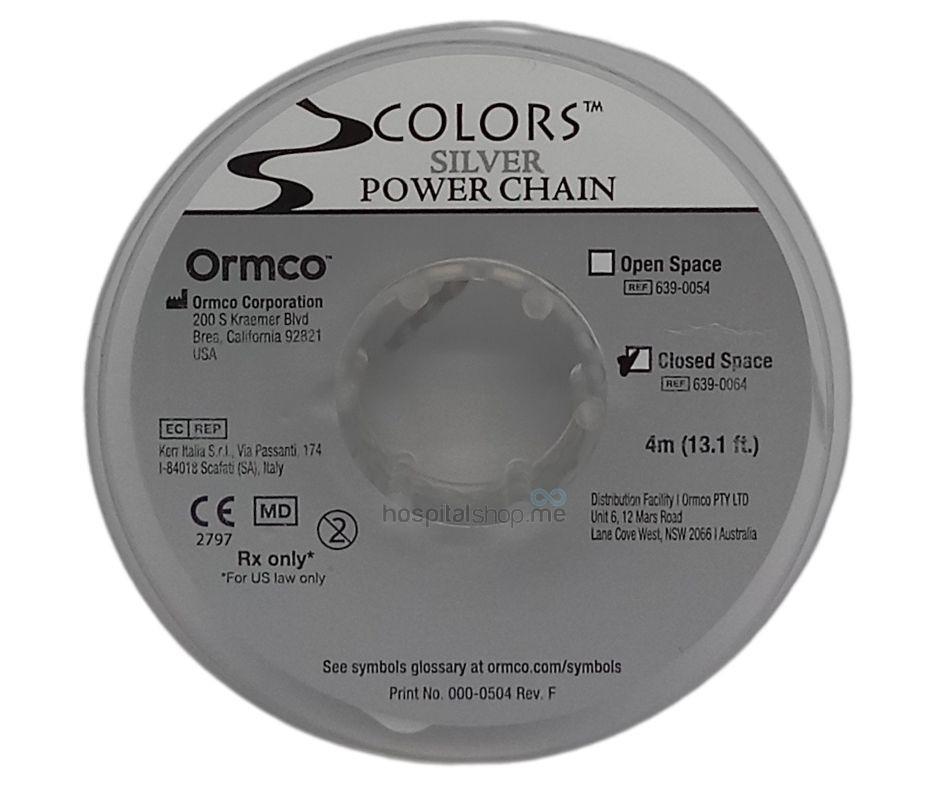 Ormco Power Chain Closed Silver 13.1 Ft 3.99mts Spool 639-0064