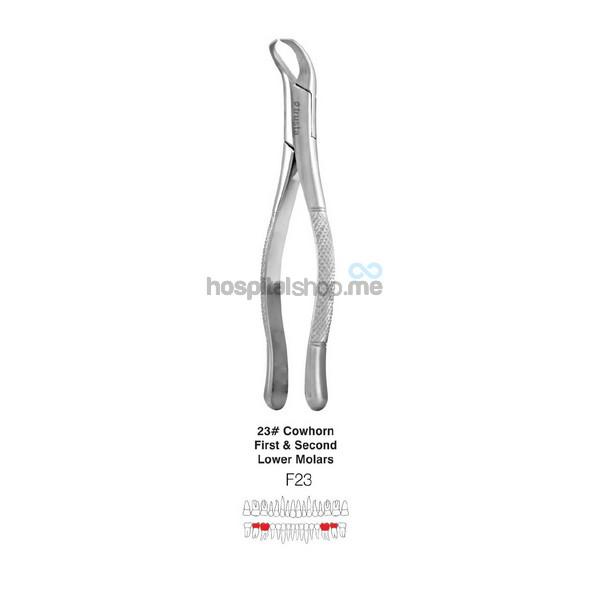 Trusta Extraction Forcep American Pattern Cow Horn First & Second Lower Molars No.23 Premium ANE-F23P