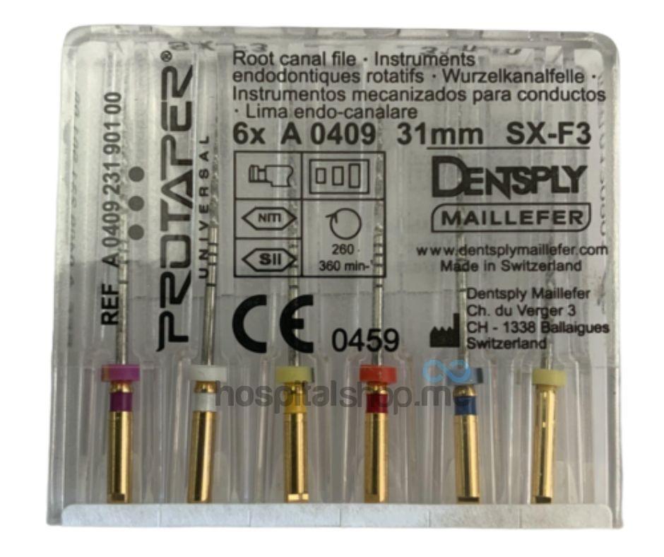 Dentsply Protaper NITI Rotary Files 31mm SX-F3 Assorted 6pcs