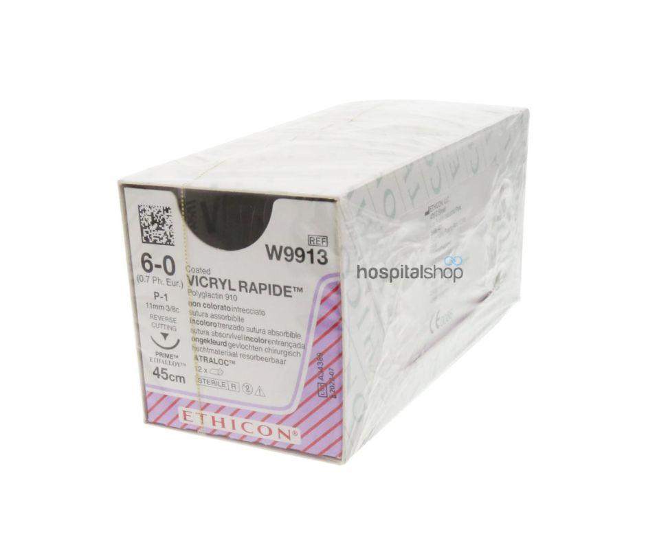 Ethicon Vicryl Rapid Suture Absorbable 6-0 12pcs WW9913