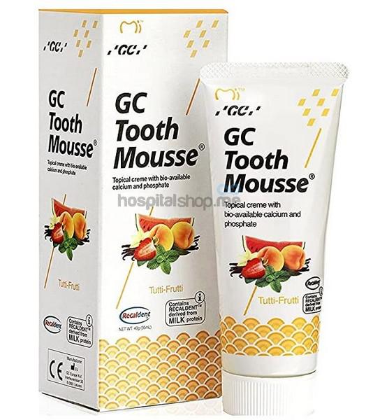 GC Tooth Mousse Topical Tooth Créme Containing Calcium, Phosphate 40 gms Tutti Frutti 463304/326823