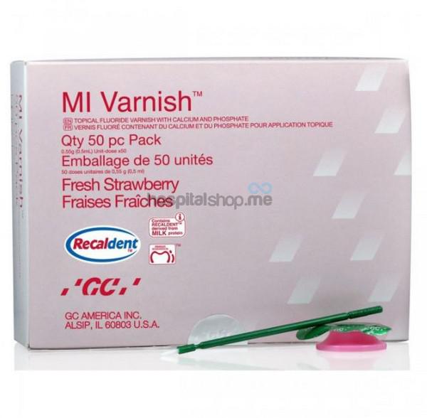 GC MI Varnish 5% sodium fluoride varnish Strawberry Flavor Unit Doses 0.44 gm 0.4 ml 100 pcs 900749
