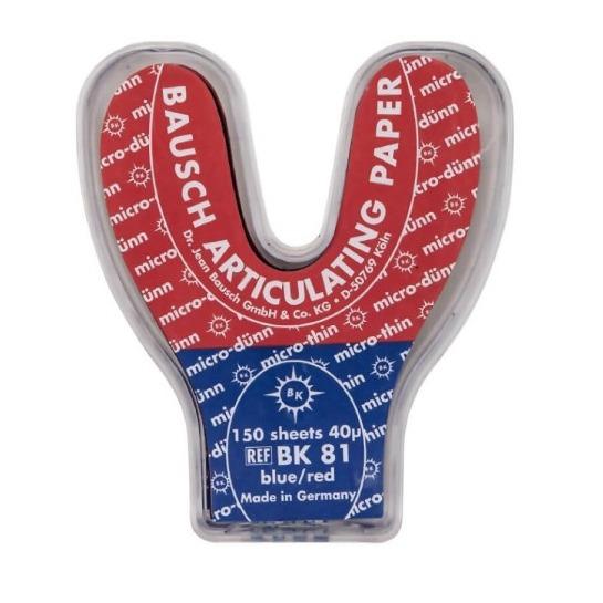 Bausch Arti-Check Articulating Paper Horse Shoe Shape Red Blue 40 Μicrons 150sheets BK81