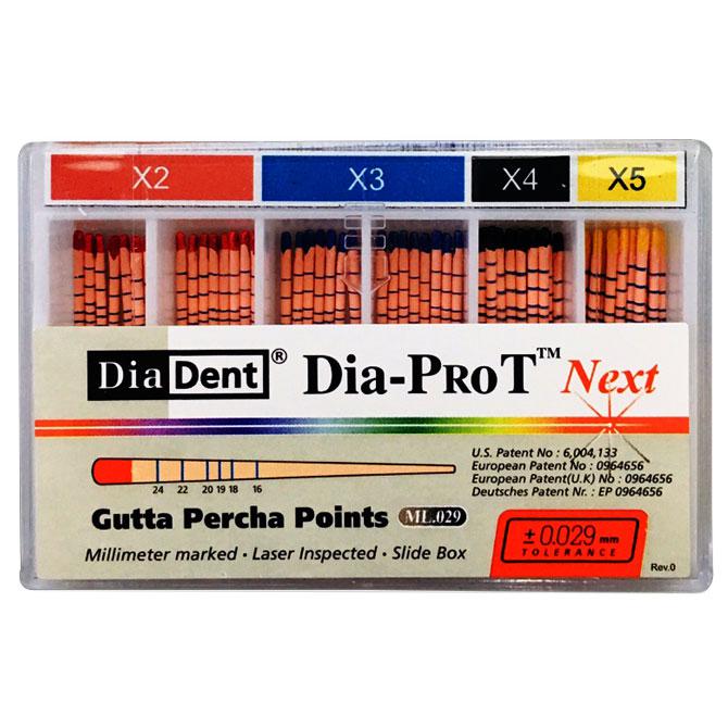 Diadent DIA-PROT Next Guttapercha for Protaper Next files mm marked X2-X5 Assorted 60 points ML167-S691